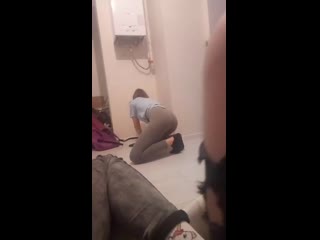 brother shoots sister's ass