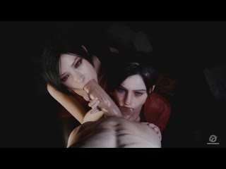 3d animation resident evil 2 remake ada wong claire blowjob