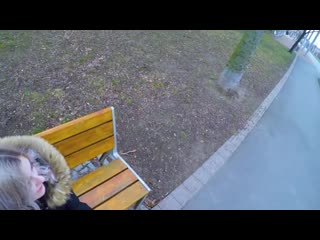student gives blowjob to her boyfriend outdoors in the park